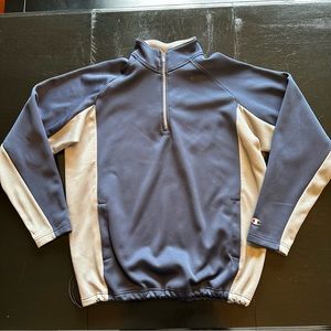 champion XL Dark Blue and Gray Zip Up Spring Sweater